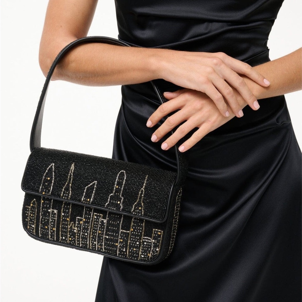 STAUD TOMMY BEADED BAG NYC SKYLINE